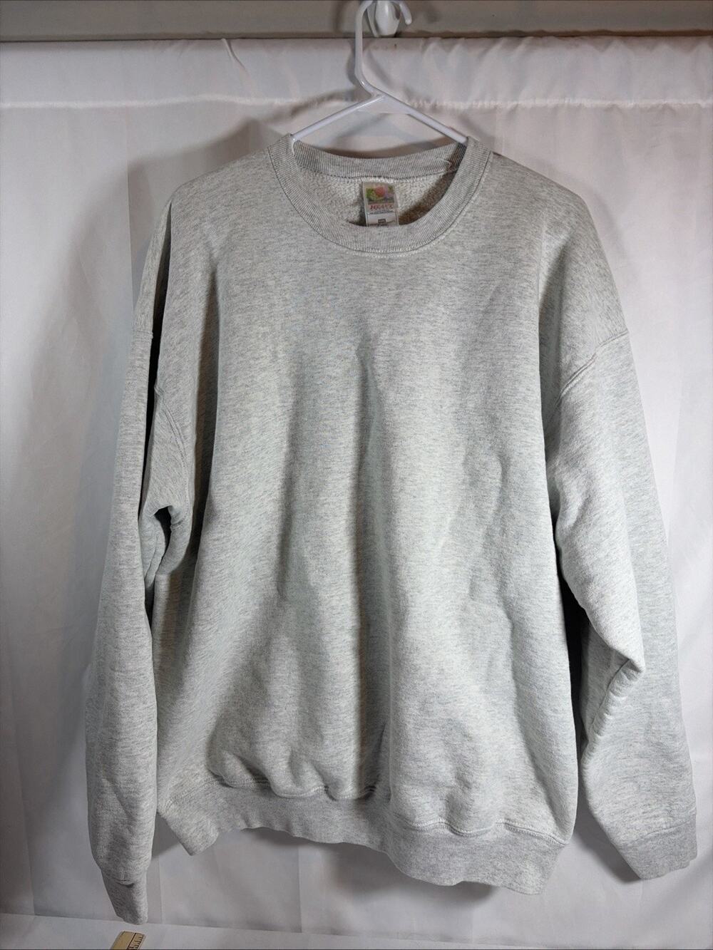 Vintage 90s Fruit Of The Loom Heavy Cotton Sweatshirt 3XL Grey Crewneck US Blank